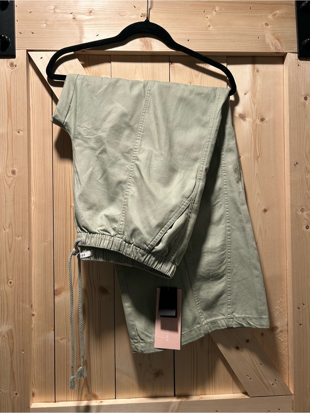 Celebrity Pink Light Olive Drawstring Jogger Pants